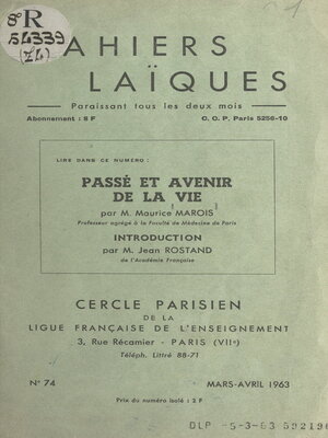 cover image of Passé et avenir de la vie